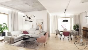 Dom w Tarnowie - projekt concept7studio - inspiracja z krzesłami Cheri Iker